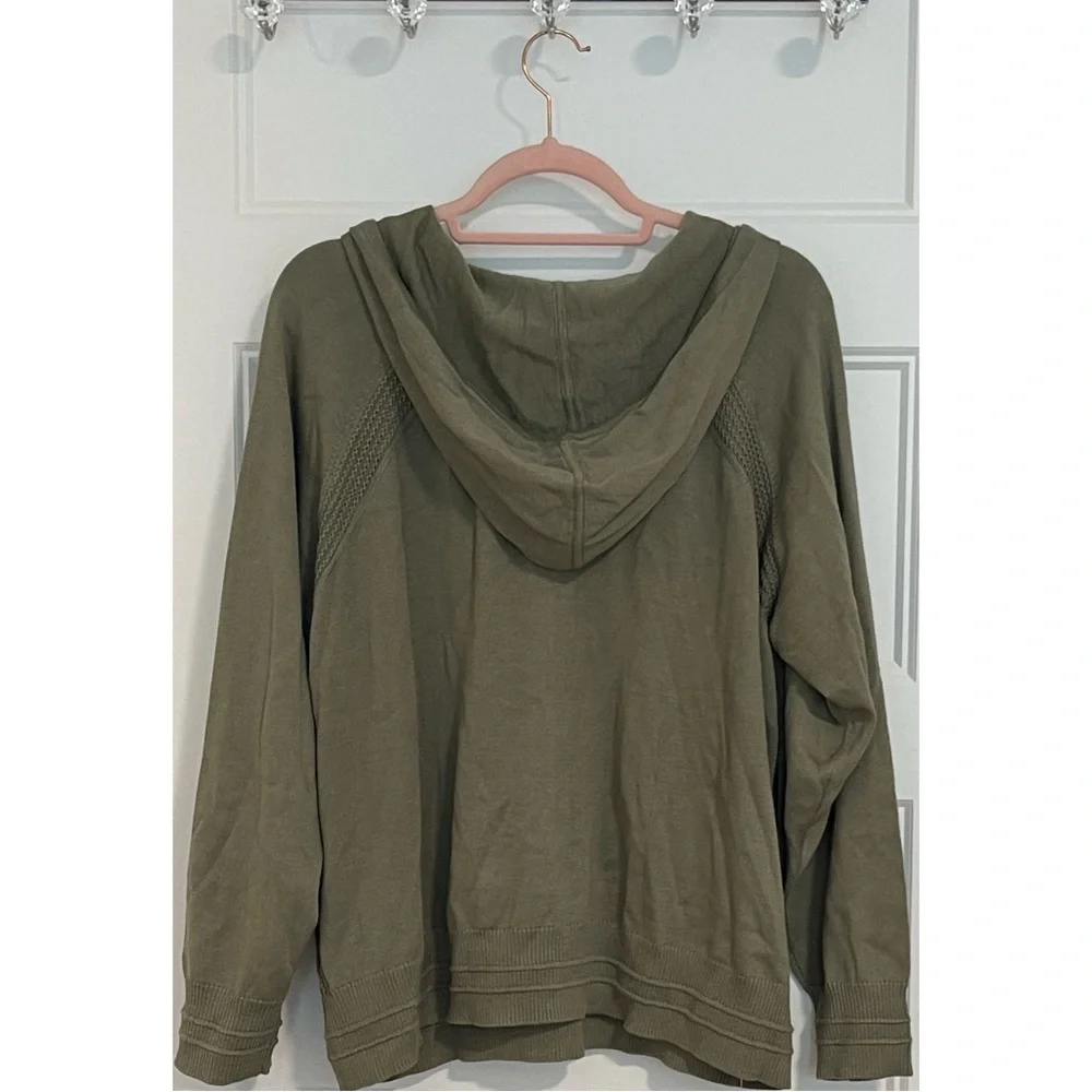 Athleta Evergreen Hoodie Sweater - Olive Green NWT SZ 1X - Picture 8 of 15